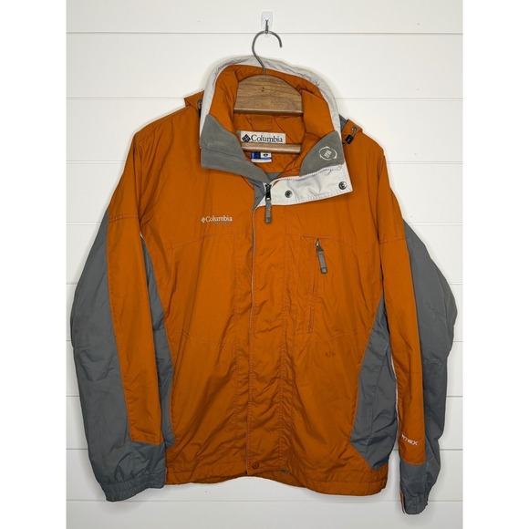 Columbia Other - Columbia Vertex Interchange Jacket Mens Medium Orange Grey Hooded Ski Rain Coat